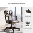 Bowery Hill Adjustable Faux Leather Home Office Desk Chair in Brown
