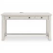 Bowery Hill White Home Office Desk with a Keyboard Drawer and USB