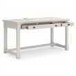 Bowery Hill White Home Office Desk with a Keyboard Drawer and USB