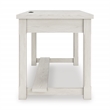 Bowery Hill White Home Office Desk with a Keyboard Drawer and USB