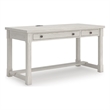 Bowery Hill White Home Office Desk with a Keyboard Drawer and USB