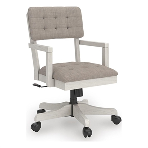 Bowery Hill Adjustable Home Office Desk Chair in Antiqued White