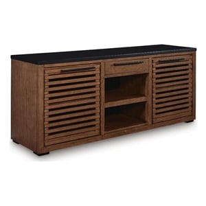 Bowery Hill Home Office Credenza with Adjustable Shelves in Brown