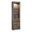 Bowery Hill Display Pier with Glass Shelves and LED Lighting in Brown