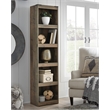 Bowery Hill Display Pier with 4 Shelves and Rustic Oak Finish in Brown