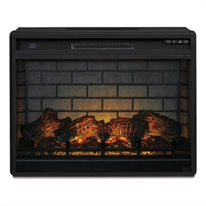 Bowery Hill Electric Infrared Fireplace Insert with Timer in Black