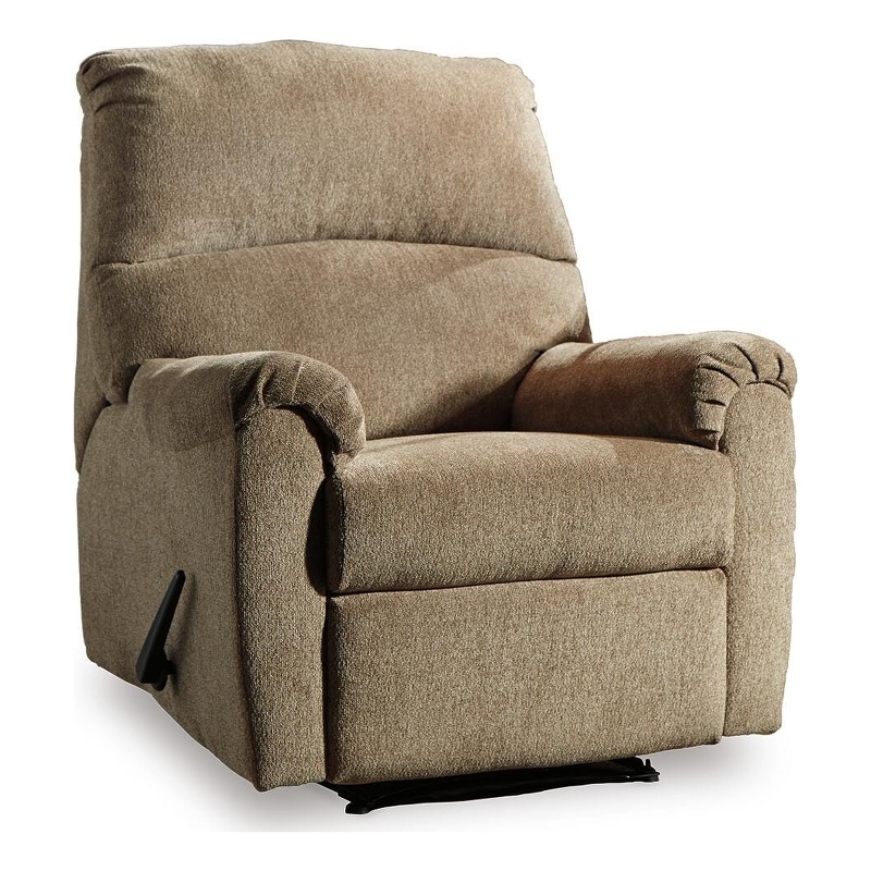 Bowery Hill Zero-Wall Space-Saving Recliner with Divided Back in Mocha