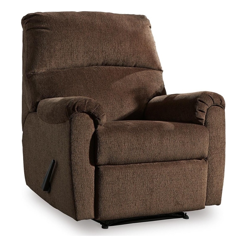 Bowery Hill Zero-Wall Space-Saving Recliner with Divided Back in Chocolate