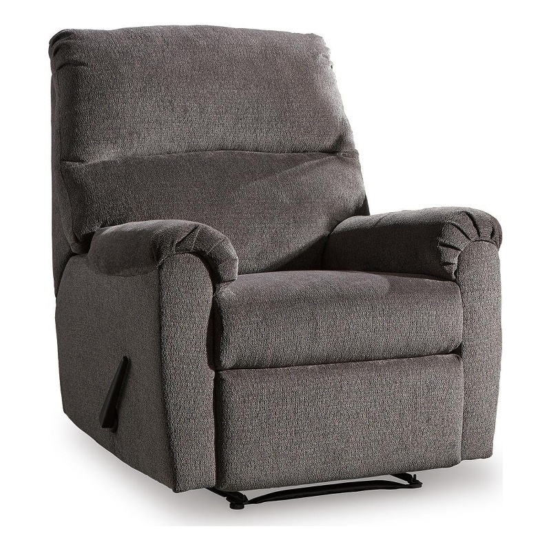 Bowery Hill Zero-Wall Space-Saving Recliner with Divided Back in Gray