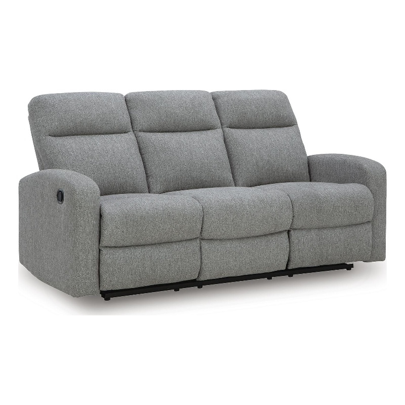 Bowery Hill Dual-Sided Reclining Sofa with Pull-Tab Motion in Gray