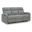 Bowery Hill Dual-Sided Reclining Sofa with Pull-Tab Motion in Gray