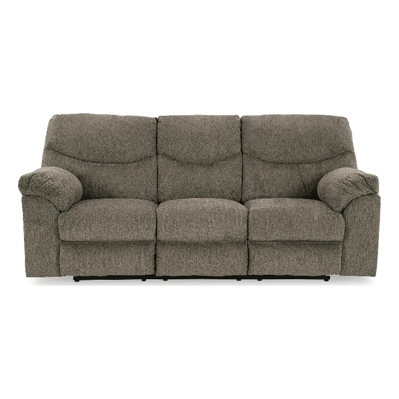Bowery Hill Dual-Sided Reclining Sofa with Pull-Tab Comfort in Gray