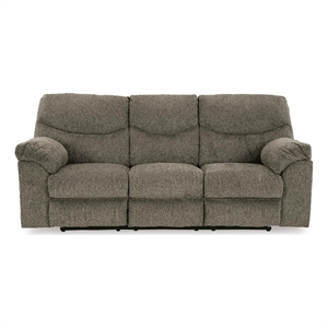 Bowery Hill Dual-Sided Reclining Sofa with Pull-Tab Comfort in Gray