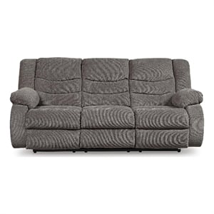 Bowery Hill Dual-Sided Reclining Sofa with Supportive Seating in Gray