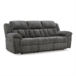 Bowery Hill Reclining Sofa with Pull-Tab Comfort in Dark Gray