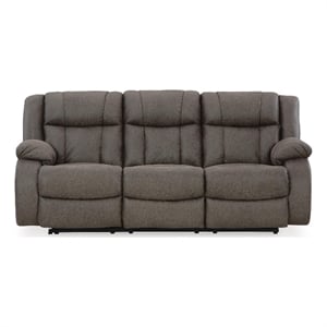 Bowery Hill Dual-Sided Faux Leather Reclining Sofa in Gunmetal
