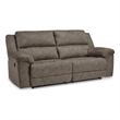 Bowery Hill Faux Leather Reclining Sofa with Pull-Tab in Gray