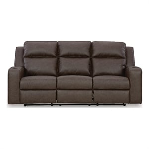 Bowery Hill Reclining Sofa with Drop-Down Table and USB in Brown