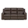 Bowery Hill Reclining Sofa with Drop-Down Table and USB in Brown