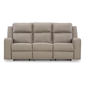 Bowery Hill Reclining Sofa with Drop-Down Table and USB in Pebble