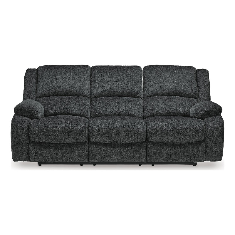 Bowery Hill Dual-Sided Reclining Sofa with Pull-Tab Comfort in Slate