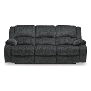 Bowery Hill Dual-Sided Reclining Sofa with Pull-Tab Comfort in Slate