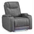 Bowery Hill Power Recliner with Adjustable Headrest and Ottoman in Slate