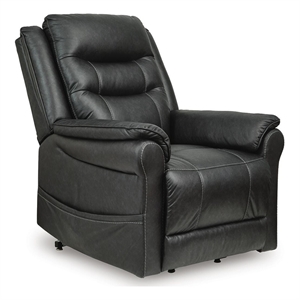 Bowery Hill Power Lift Recliner with Heat and Massage in Black