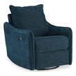 Bowery Hill Swivel Power Recliner with USB Charging Port in Navy