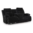 Bowery Hill Power Reclining Sofa with Drop-Down Table in Onyx