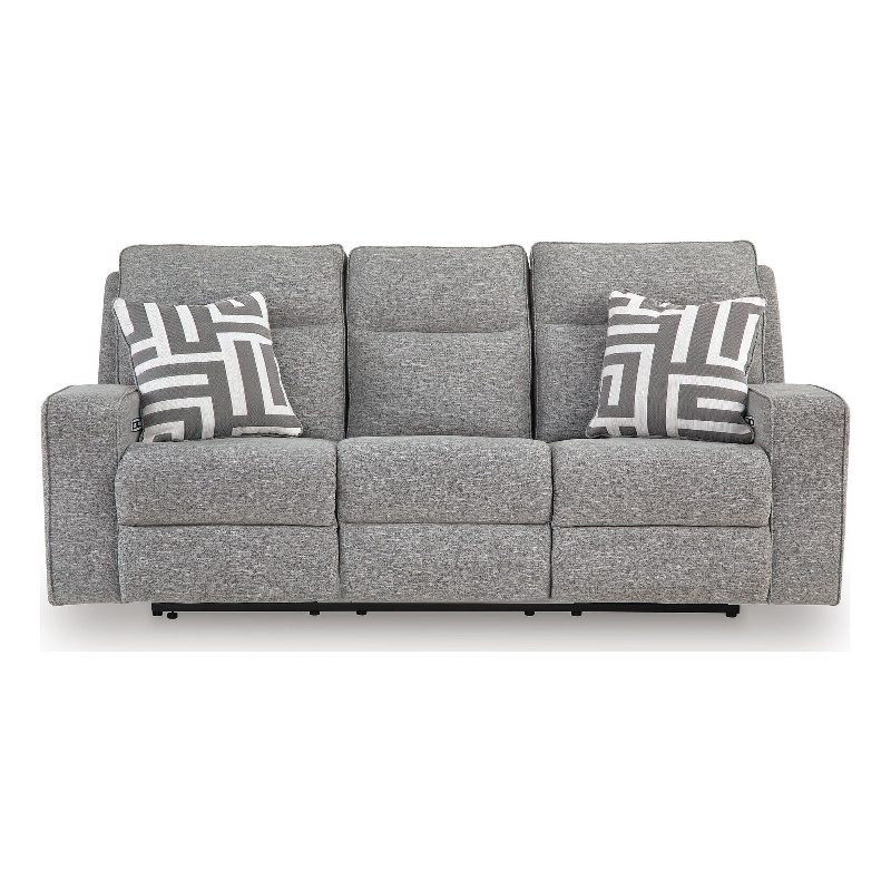 Bowery Hill Zero-Gravity Power Reclining Sofa with Headrest in Pewter