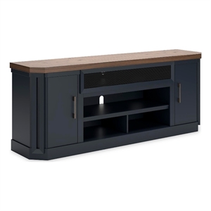 Bowery Hill 83&quot TV Stand with Slate Blue Cabinets for TVs up to 95&quot in Blue