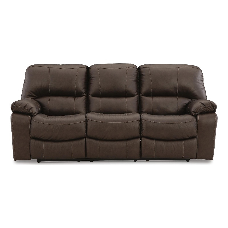 Bowery Hill Power Reclining Sofa with USB Charging Port in Brown
