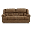 Bowery Hill Power Reclining Faux Leather Sofa with USB in Brown