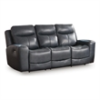 Bowery Hill Dual-Sided Power Reclining Sofa with Headrest in Blue