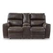 Bowery Hill Power Reclining Loveseat with Storage Console in Smoke