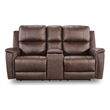 Bowery Hill Power Reclining Loveseat with Console in Espresso