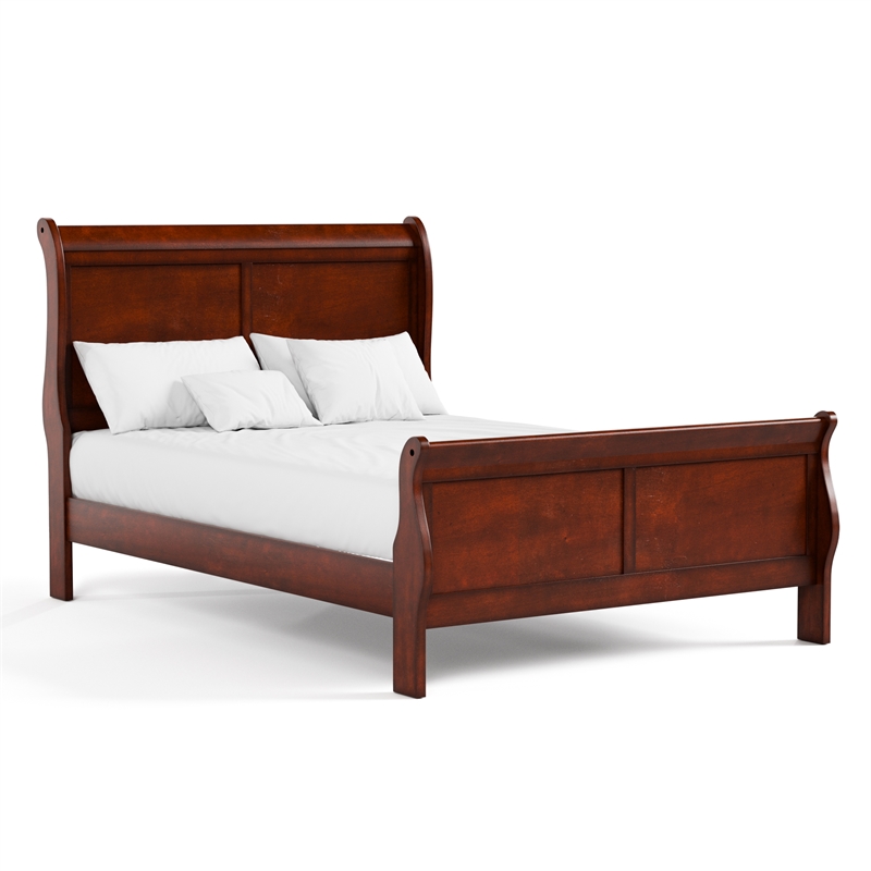 Bowery Hill Transitional 3-Piece Full Bedroom Set in Cherry Wood Finish
