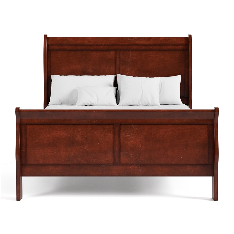 Bowery Hill Transitional 3-Piece Full Bedroom Set in Cherry Wood Finish