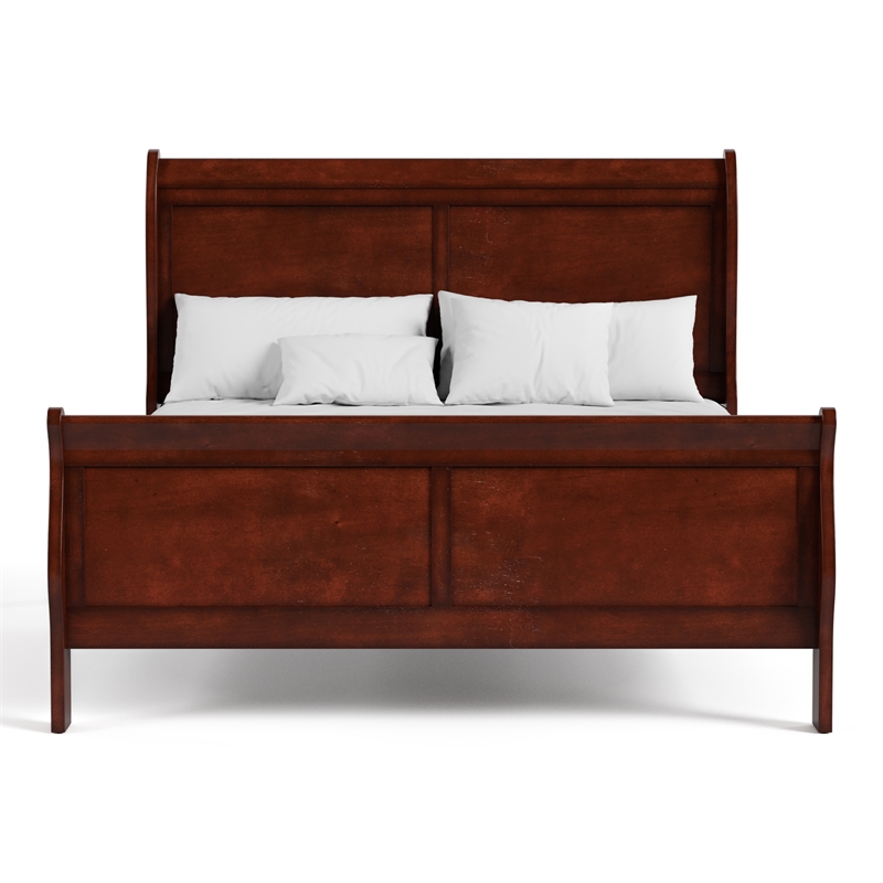 Bowery Hill Transitional 3-Piece Queen Bedroom Set in Cherry Wood Finish