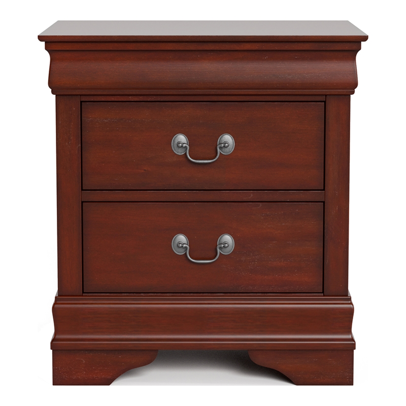 Bowery Hill Transitional 3-Piece Queen Bedroom Set in Cherry Wood Finish