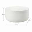 Bowery Hill Round Cement Coffee Table with Faux Concrete in Natural White