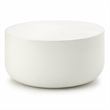 Bowery Hill Round Cement Coffee Table with Faux Concrete in Natural White