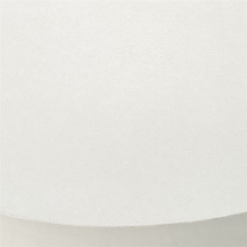 Bowery Hill Round Cement Coffee Table with Faux Concrete in Natural White