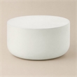 Bowery Hill Round Cement Coffee Table with Faux Concrete in Natural White
