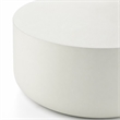 Bowery Hill Round Cement Coffee Table with Faux Concrete in Natural White
