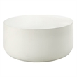 Bowery Hill Round Cement Coffee Table with Faux Concrete in Natural White
