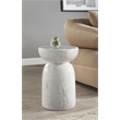 Bowery Hill Round Accent Table with Faux Concrete in Natural Gray