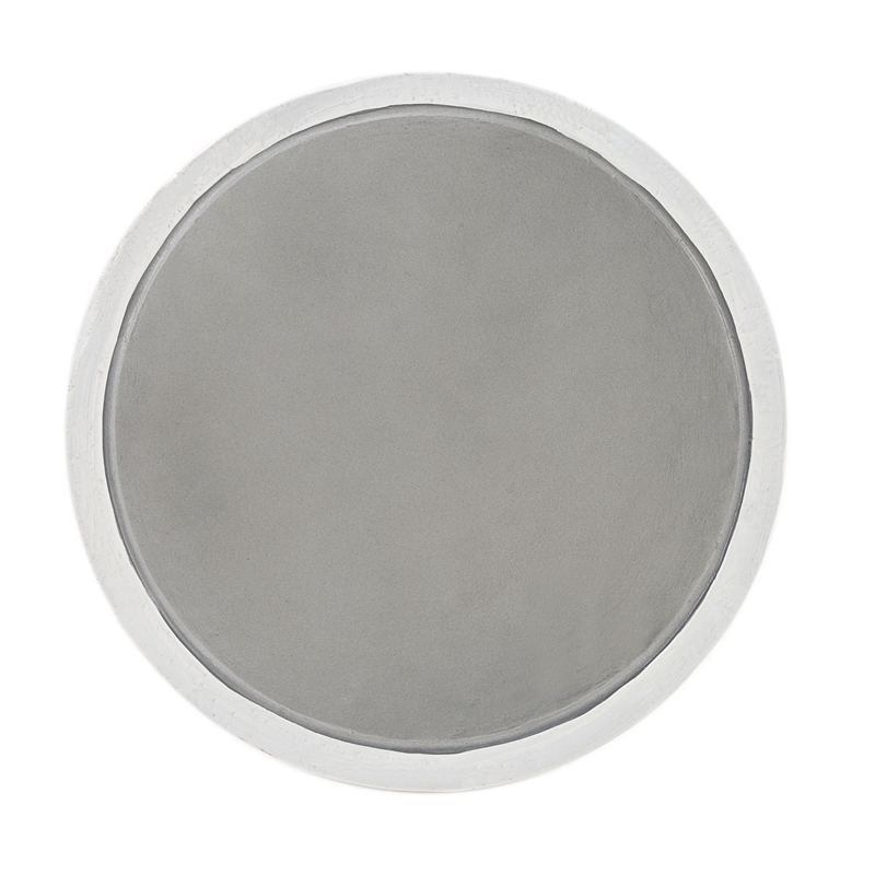 Bowery Hill Round Accent Table with Faux Concrete in Natural Gray