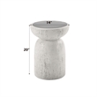 Bowery Hill Round Accent Table with Faux Concrete in Natural Gray